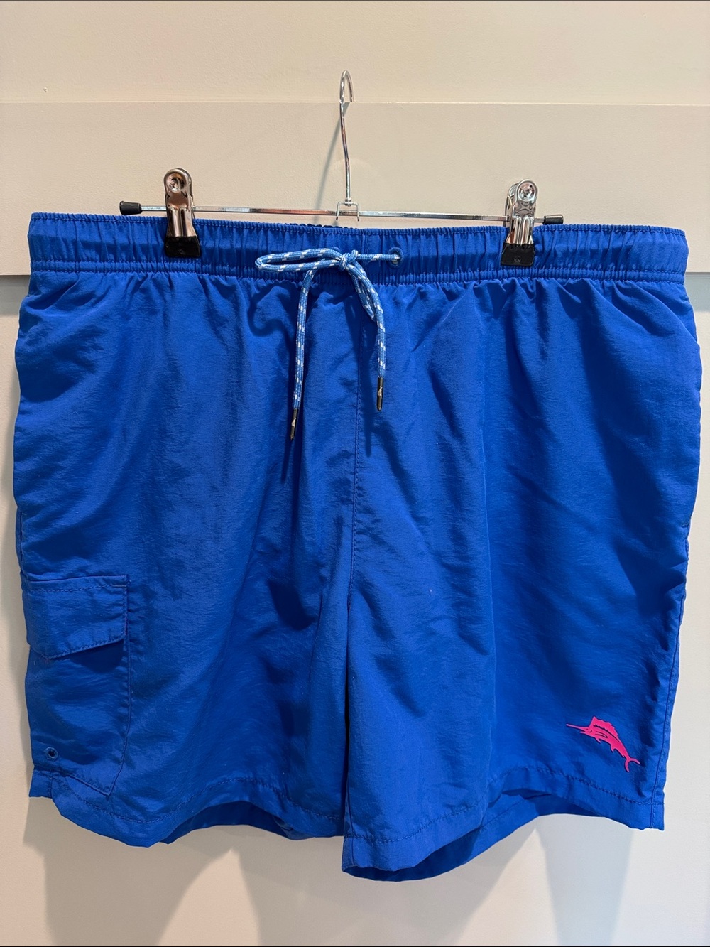 Tommy Bahama Royal Blue Swim Trunks with Pink Marlin Accent